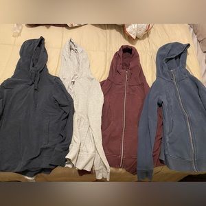 Four size 8 lululemon hoodies zip up scuba & others